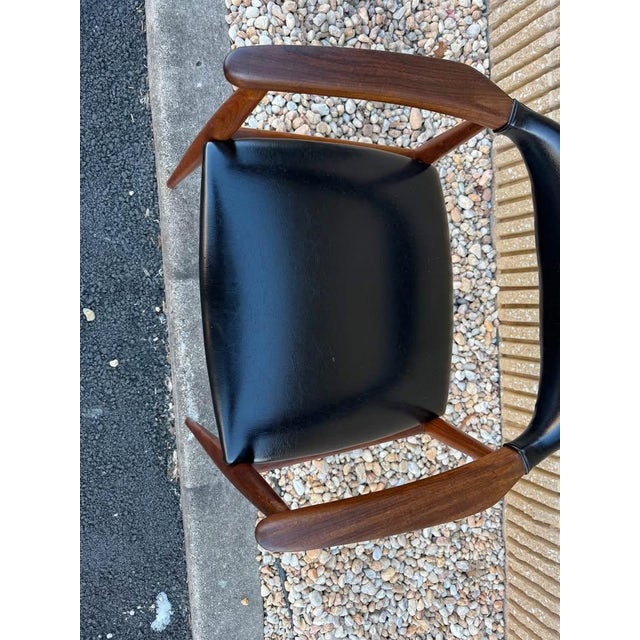 Mid 20th Century Mid Century " Model Casala" Teak Black Vinyl Armchair For Sale - Image 9 of 12