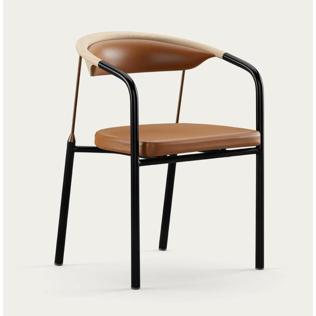 Contemporary Chairman Chair in Oak with Upholstery in Cognac by Henrik Tengler for One Collection For Sale - Image 3 of 17