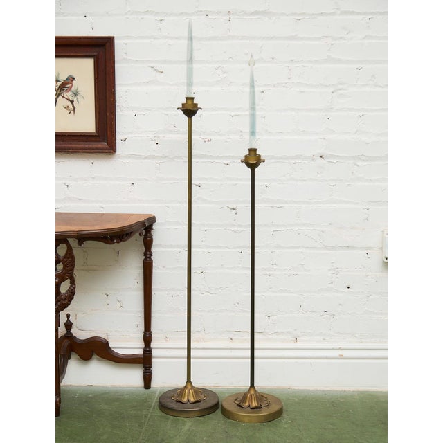 Enjoy candle light with this rustic candle holder! 8”Diameter 33”H(smaller) and 39”H (larger)