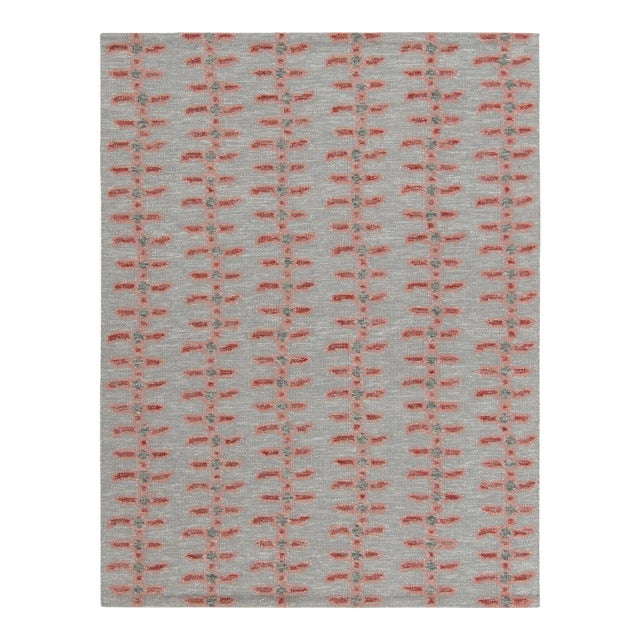Scandinavian Style Kilim Rug in Gray, Red & Pink by Rug & Kilim 3x12 For Sale