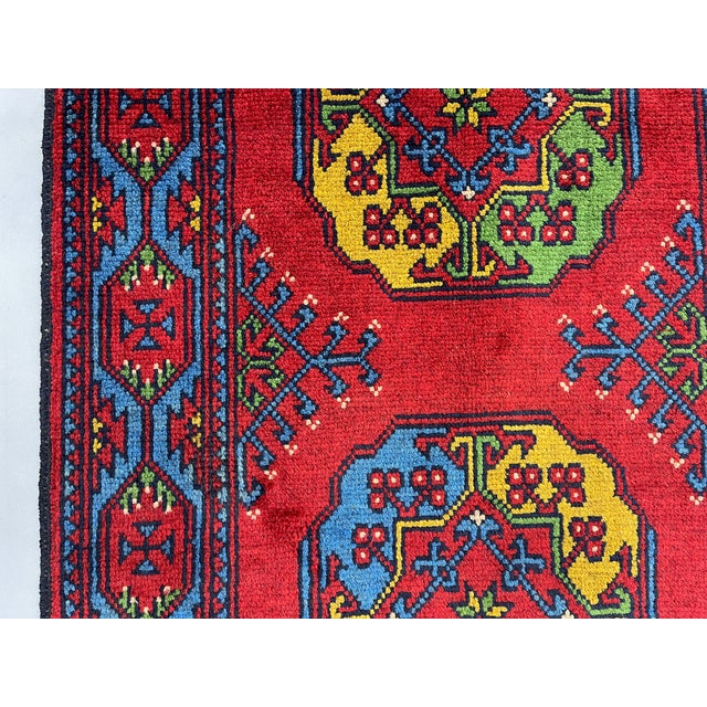 Red Filpa Elephant Foot Tribal Oriental Runner Rug, 2'9" X 6'6" For Sale - Image 6 of 16