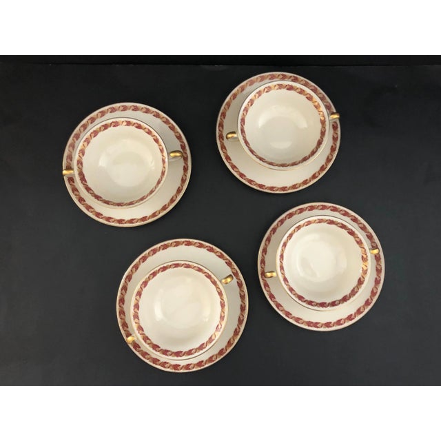 1950s Castleton China Soup Bowls With Handles - Set of 8 For Sale - Image 11 of 13