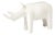 Minimalist Matte White Rhino Sculpture – Modern Ceramic Animal Object For Sale