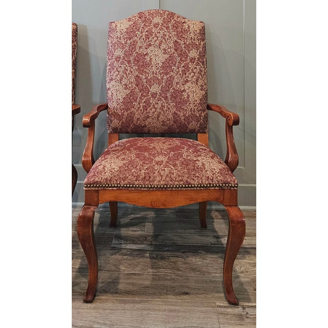 Ethan Allen Ethan Allen Legacy Collection French Country Upholstered Arm Chairs For Sale - Image 4 of 15