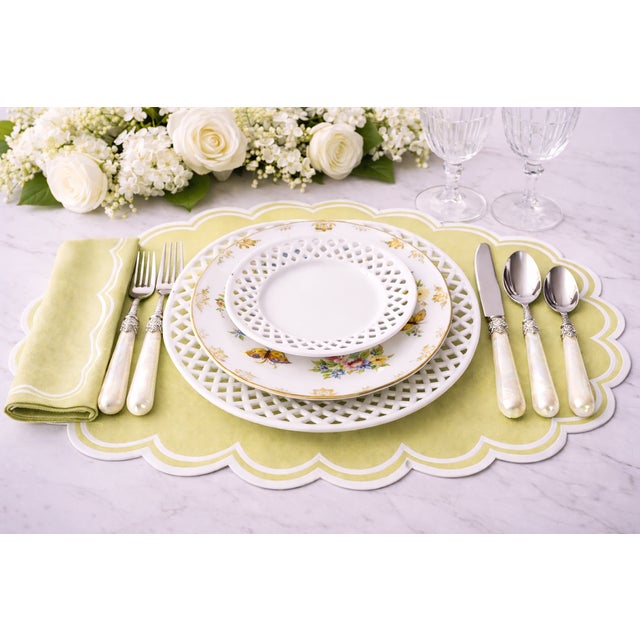 Chinoiserie Ivory Pearlized Five-Piece Flatware Set, Service for One For Sale - Image 3 of 4