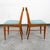 Mid Century Modern Dining Chairs Set 3 Solid Oak Keller Furniture Aqua Blue MCM For Sale - Image 11 of 12