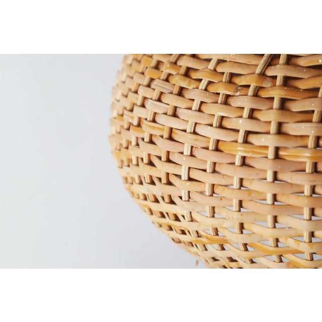 Wood Mid-Century Modern Wicker Pendant Lamp, 1960s For Sale - Image 7 of 18