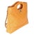 Contemporary Orange Shiny Crumpled Quilted Calfskin Mini 31 Shopping Bag For Sale - Image 3 of 9