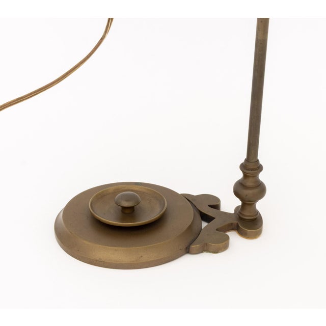 Vintage Brass Adjustable Electrified Oil Lamp For Sale - Image 4 of 9