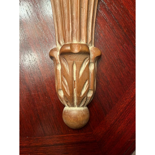 1950s 1950s Pair of Italian Carved Wood Wall Sconces - Neoclassical Revival For Sale - Image 5 of 7