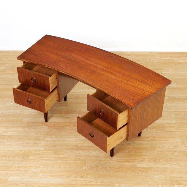 1960s Small Mid Century Teak Desk For Sale - Image 4 of 11