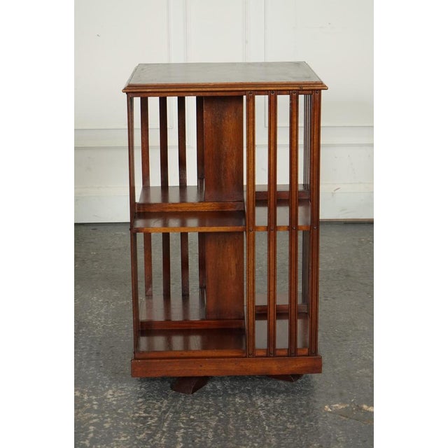Sheraton Revival Revolving Bookcase End Table For Sale - Image 4 of 14