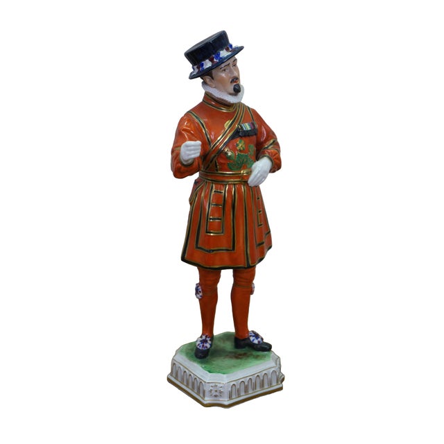 Victorian Antique German Carl Thieme Dresden Yeoman of the Guard Beefeater Figurine 11" For Sale - Image 3 of 14