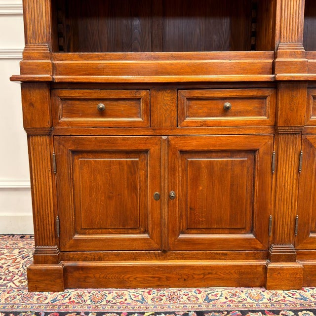 Large English Bookcase in Oak For Sale - Image 15 of 18