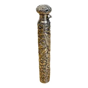 Late 19th Century Large Dominick & Haff Aesthetic Sterling Perfume or Flask With Dragon Fly