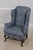 Pair Colonial Williamsburg Style Queen Anne Mahogany Wing Chairs For Sale - Image 4 of 18