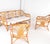 Stunning 1970s rattan lounge set comprising a sofa and two armchairs. Featuring a palm leaf motif, this set is captivating...