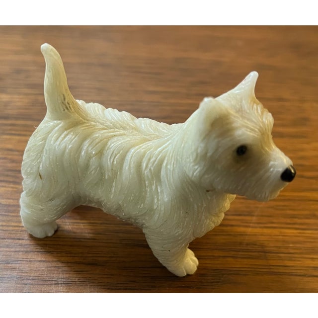 Carved Hardstone Dog Figure of a West Highland Terrier For Sale - Image 9 of 18
