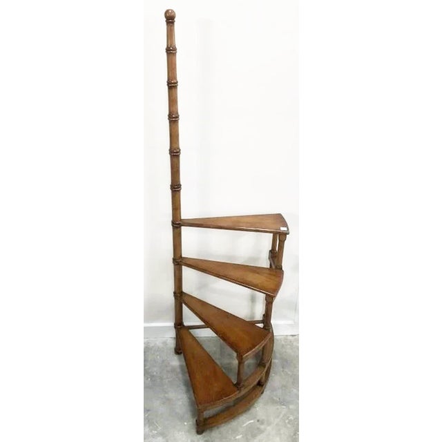 Vintage Mahogany Spiral Library Steps For Sale In West Palm - Image 6 of 12