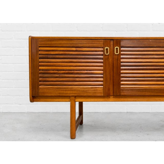 Mid Century Modern Teak Credenza With Louvered Doors | Sideboard by a.h. McIntosh, Made in Scotland, C. 1960’s For Sale In New York - Image 6 of 17