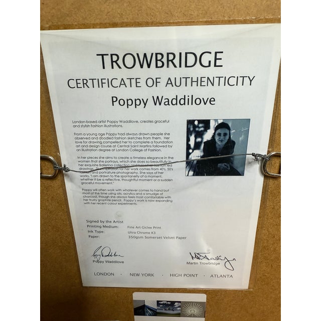 Poppy Waddilove Matted Framed Art Print W/Certificate Authenticity For Sale In Montgomery - Image 6 of 6