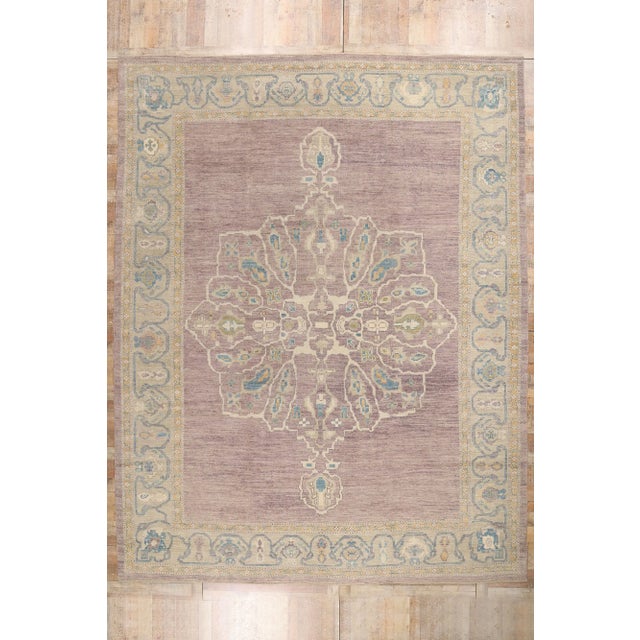 Vintage Modern Turkish Oushak Rug - 12'01 X 15'07 For Sale - Image 9 of 9
