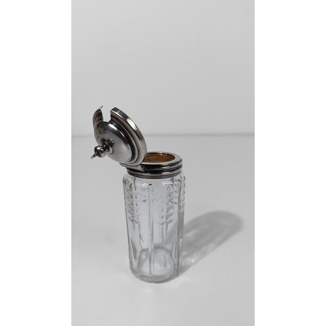 Vintage Silver-Plated Cruet Set with Cut and Beveled Crystal Glass Bottles, 1950s, Set of 5 For Sale - Image 14 of 18