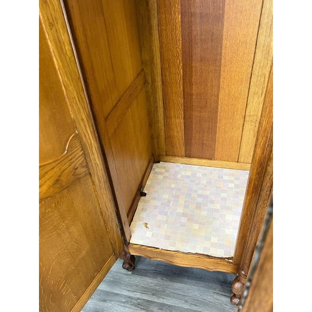 Vintage French Louis XVI Style Oak 4-Door Armoire For Sale - Image 10 of 11