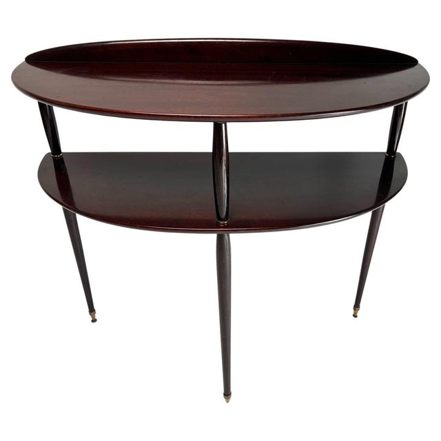 Mid-Century Modern Italian Console Table in Wood and Brass, 1950s For Sale - Image 16 of 16