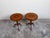A pair of Italian Sorrento tilt top tables from the 19th century, with marquetry Mythological scene and pedestal bases....