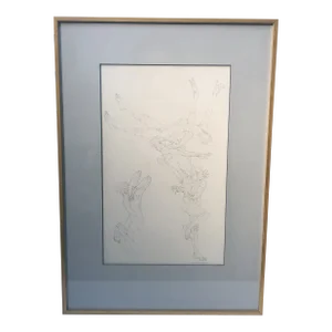 1968 John Silk Deckard Figurative Etching Print, Framed