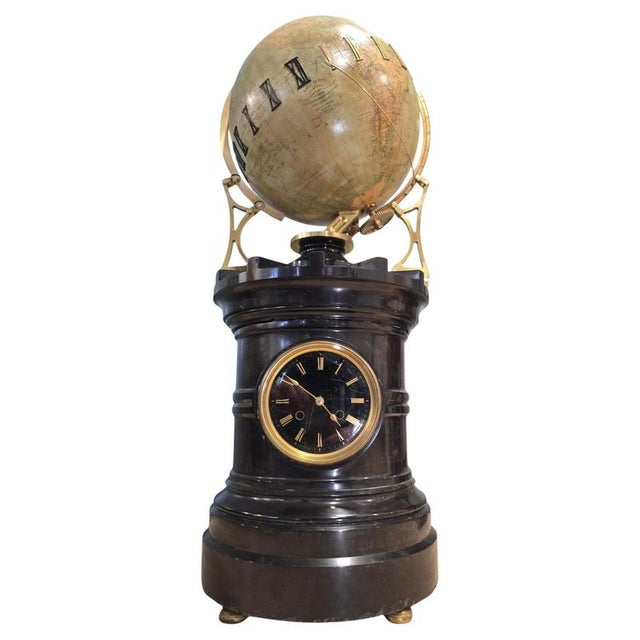Orrery Tellurio Rotating Terrestrial Globe Clock by Ludw. Jul. Heymann, Leipzig, 1885 For Sale - Image 16 of 16