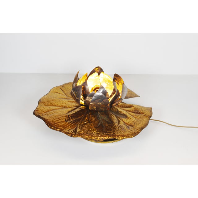 Vintage Waterlily Table Lamp by Tommaso Barbi for Bottega Gadda, Italy, 1960s For Sale - Image 6 of 10