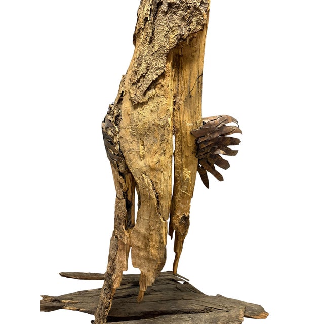 Late 20th Century Monumental Lubomir Tomaszewski Signed Wood and Copper Bird Sculpture Seven Feet Tall For Sale - Image 14 of 18