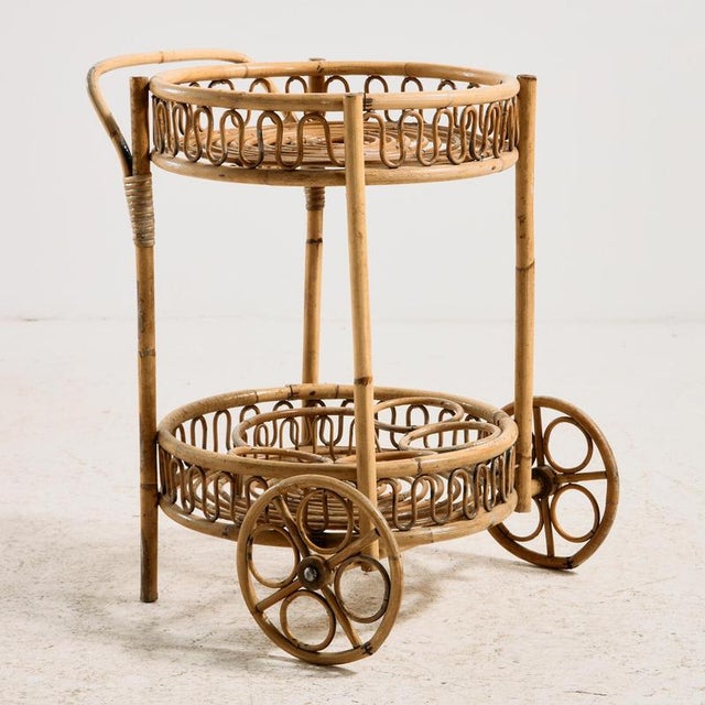 Bamboo and Rattan Trolley, 1960s For Sale - Image 11 of 11