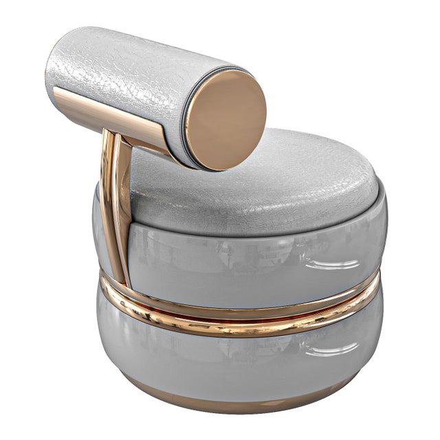 "Perla Xlix" Chair With Bronze and Tailor Made Leather For Sale - Image 9 of 15