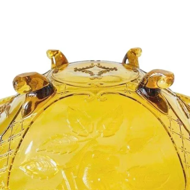 Vintage Rüdesheim Fruit Bowl in Amber Glass from Walther & Sons For Sale - Image 6 of 7