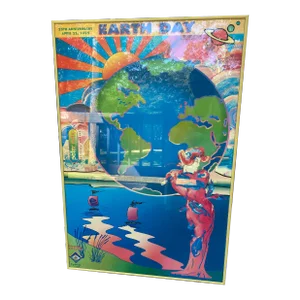 1995 25th Anniversary of Earth Day Peter Max Framed Poster