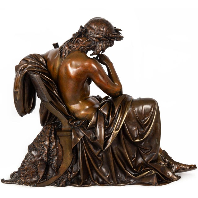 French Antique Bronze Sculpture of “Orpheus” by Albert Carrier-Belleuse ...