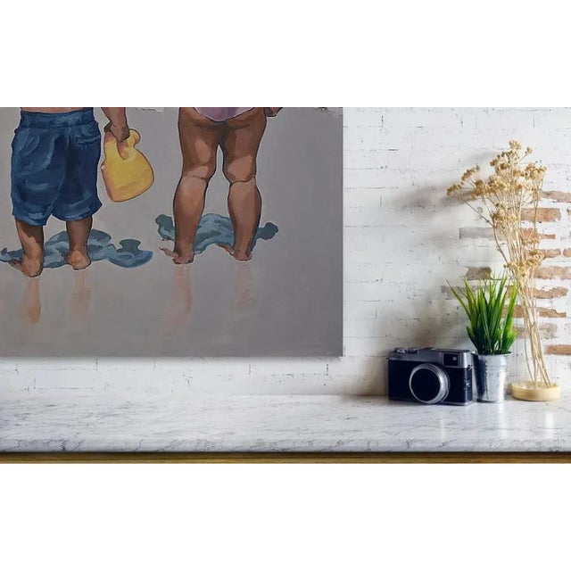 Contemporary "Big Island Keiki - Hawaii" Contemporary Expressionist Style Figurative Oil Painting by George Brinner, Framed For Sale - Image 3 of 3