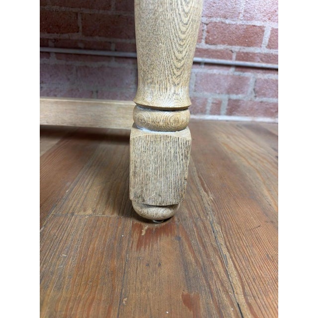 Vintage French Country Bleached Oak Farmhouse Dining Table For Sale In Los Angeles - Image 6 of 12