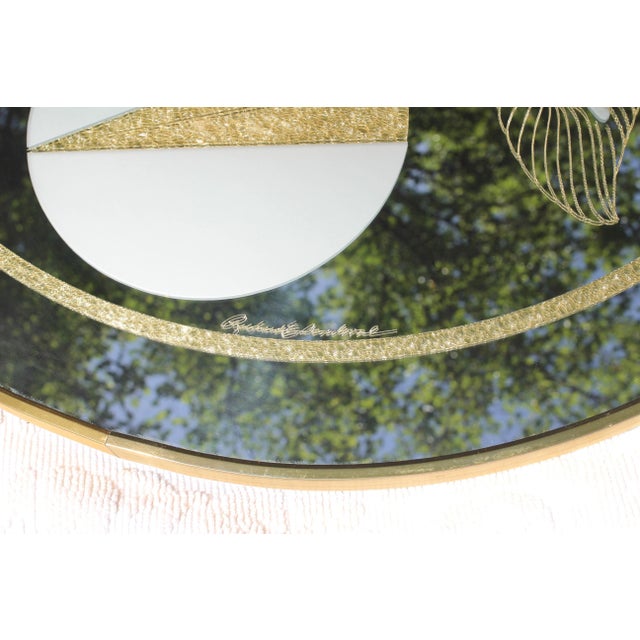 Art Deco 1970s Sandoval Calla Lily Round Mirror For Sale - Image 3 of 10