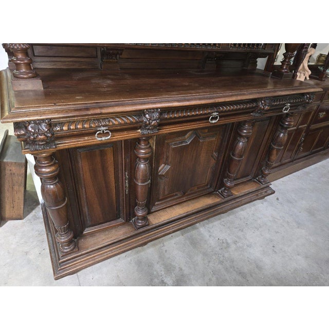 Renaissance Style Walnut Sideboard For Sale - Image 4 of 8