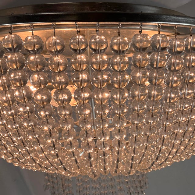 Crystal Beaded Flush Mount Chandelier For Sale - Image 16 of 17