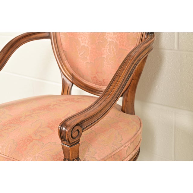 Karges French Regency Louis XVI Carved Walnut Cane Back Dining Chairs, Set of Six For Sale - Image 11 of 15