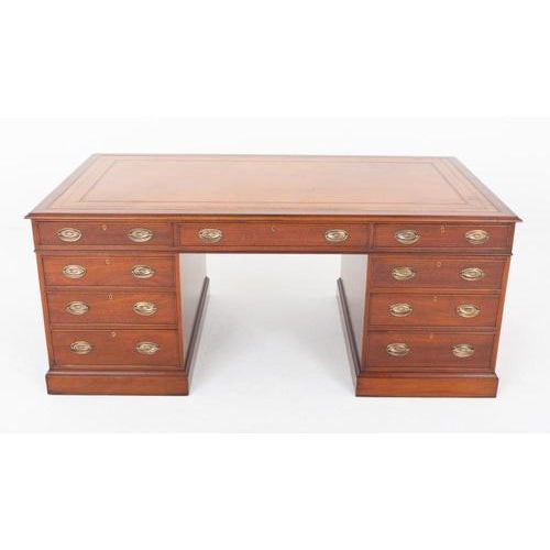 Georgian Mahogany Partners Desk, 1920s For Sale - Image 6 of 6