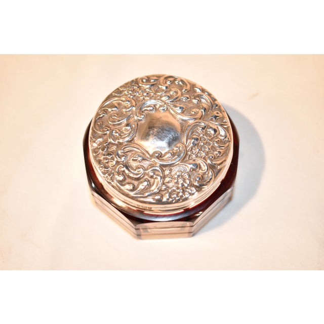 Silver 4 Piece Cut Crystal Dresser Set For Sale - Image 8 of 12