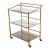 Vintage Mid Century Brass & Smoked Glass Bar Cart, C. 1970s For Sale