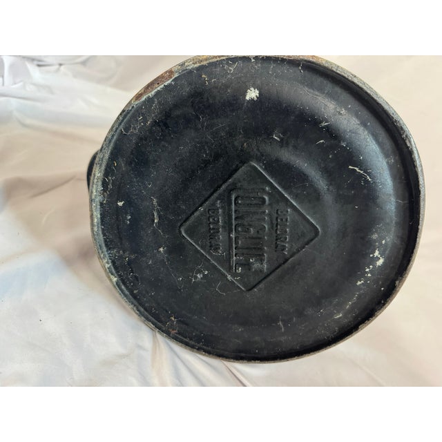 Antique English Tole Coal Helmet Scuttle, Beldray, Gilt Cherub Medallion, 24in For Sale - Image 10 of 13