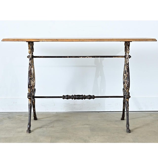 French 19th Century Tavern Table with Oak Top For Sale - Image 4 of 11